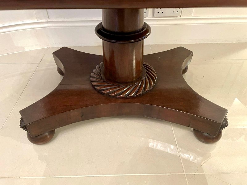 Antique Victorian Mahogany Pedestal Centre Table - Image 5